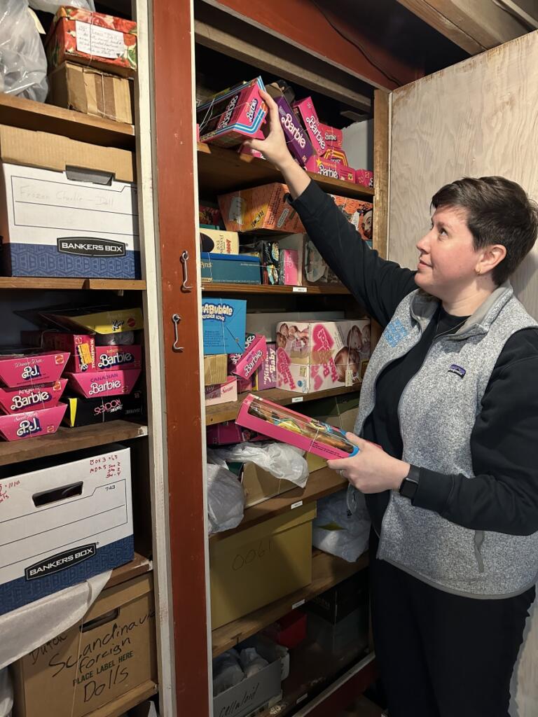 Vintage Barbie doll accessories are displayed at the museum. (Bre Johnson/The Columbian)