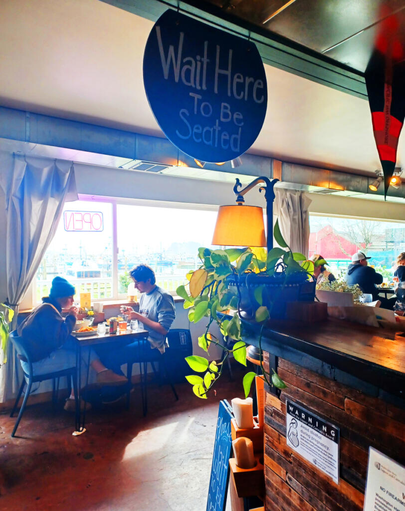 The crowded Salt Pub offers marina views and fish and chips, among other pub fare. (Monika Spykerman/The Columbian)