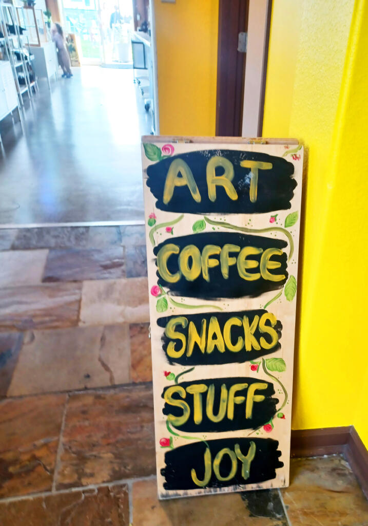 3 Otters Coffee is a bright, breezy coffee shop that doubles as a gallery featuring jewelry, ceramics and other handmade goods from local artists. (Monika Spykerman/The Columbian)
