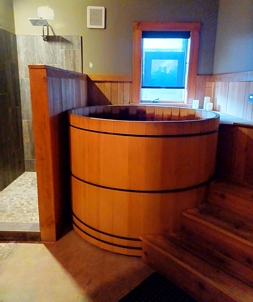 At the Helm Hotel and Waterline Pub is a high-end boutique hotel on Ilwaco&rsquo;s waterfront. Stay overnight in the sumptuously appointed rooms, dine on local seafood in the pub, or take advantage of the private jacuzzi, sauna and massage rooms. (Monika Spykerman/The Columbian)