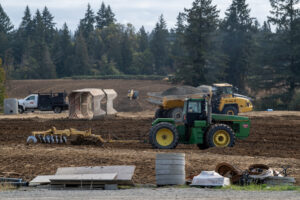 Houses rise in September at the edge of a new neighborhood off Northwest Hillhurst Road in Ridgefield. (Taylor Balkom/The Columbian files)