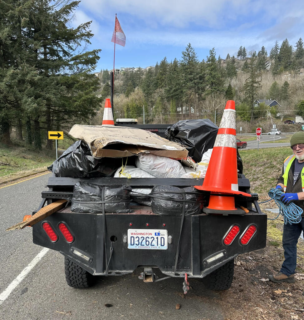East County Citizens&rsquo; Alliance Executive Director Melanie Wilson said volunteer Mark Silliman&rsquo;s truck is &ldquo;fully outfitted for trash collection &mdash; kind of military-grade.&rdquo; (Photo contributed by Mark Silliman)