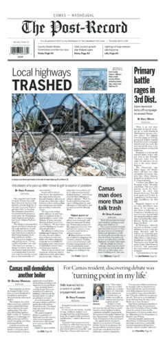 Thursday, April 9th, 2026 Camas-Washougal Post-Record newspaper front page