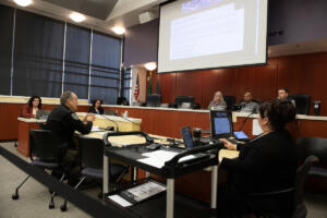 Clark County Sheriff John Horch speaks to the Clark County Council on April 9, 2025, about staffing shortfalls in his department. (Amanda Cowan/The Columbian files)