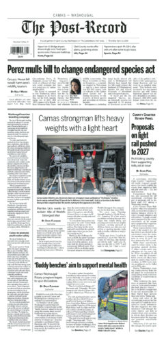Thursday, April 23rd, 2026 Camas-Washougal Post-Record newspaper front page