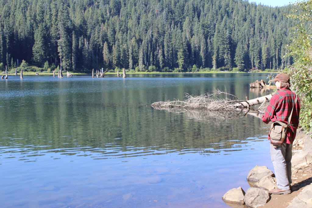 Jeff Otto of Sandy, Ore., casts for trout in Goose Lake. In addition to the 2026 spring trout fishing opener, April 25 is the start of the statewide trout derby in Washington. Anglers catching tagged trout will win prizes. (Terry Otto for The Columbian)