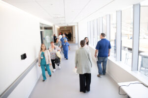 People tour the emergency room building at PeaceHealth Southwest Medical Center June 28, 2024. A new report found women in the Portland area&rsquo;s workforce grew only 2 percent between 2014 and 2024. (Taylor Balkom/The Columbian files)