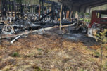 Husks of burned structures stand on Sherrill Morgan&rsquo;s Washougal area property after a March 10 fire. (Contributed by Sherrill Morgan)
