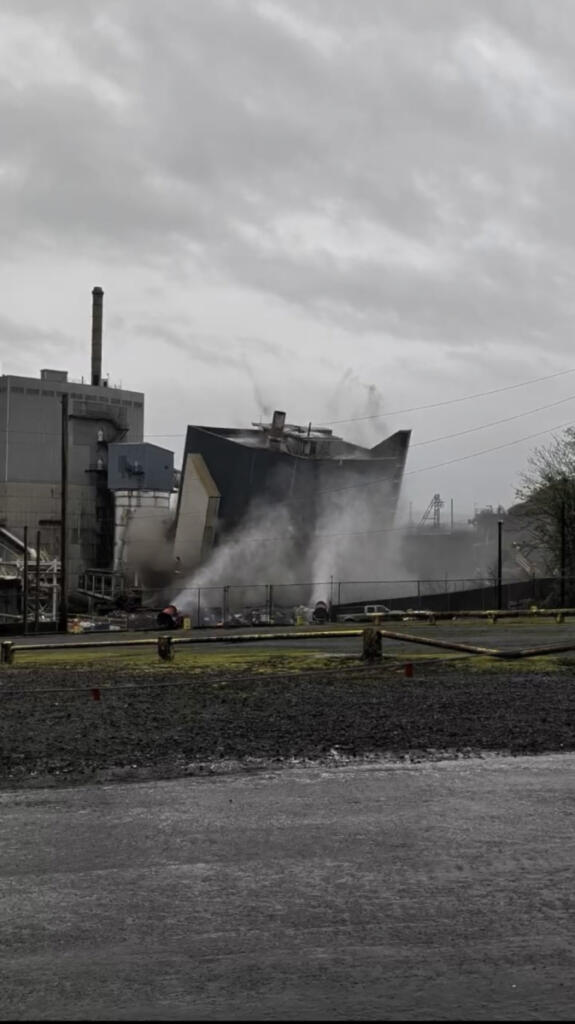 Engineers spent months carefully planning Wednesday&rsquo;s boiler removal at the Georgia-Pacific Camas Mill. &ldquo;The mill continues to employ about 150 people locally,&rdquo; according to Georgia-Pacific. &ldquo;The mill is not closing down, and we intend to continue operating it and employing people locally far into the future.&rdquo; (Contributed by Georgia-Pacific Camas Mill)