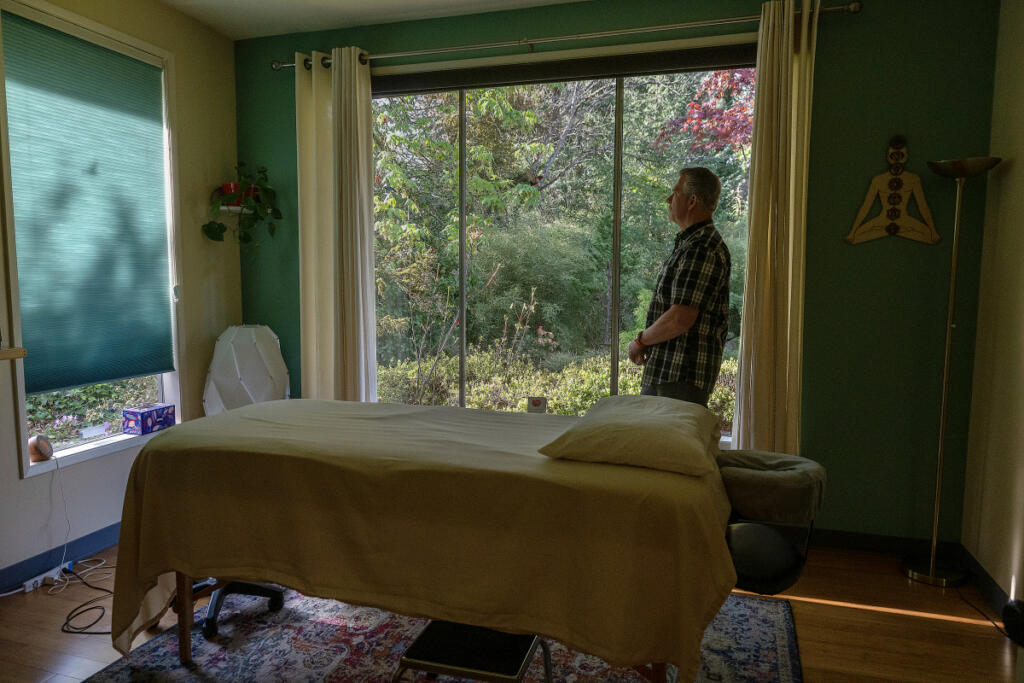 Michael Prevec, an acupuncturist at Ripple Wellness in Washougal, has been working in this field since 2011. (Amanda Cowan/The Columbian)