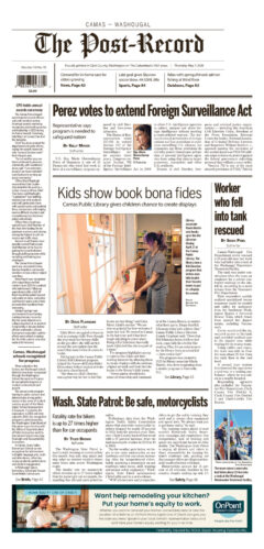 Thursday, May 7th, 2026 Camas-Washougal Post-Record newspaper front page