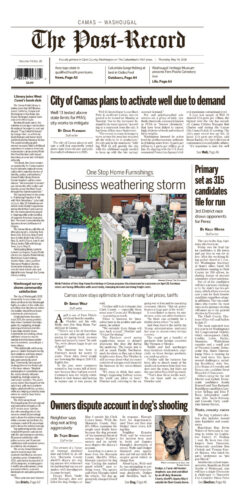 Thursday, May 14th, 2026 Camas-Washougal Post-Record newspaper front page