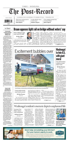 Thursday, May 21st, 2026 Camas-Washougal Post-Record newspaper front page