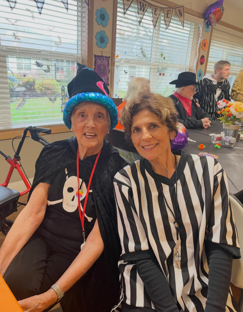 Lynne Lyne and her mother, Jacque, dressed up for a Halloween party. (Photo contributed by Lynne Lyne)