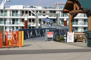 American Cruise Lines&rsquo; American Encore sits docked at the Port of Kalama on Sunday. The newly built ship is one of six riverboats the company is operating on the Columbia and Snake rivers this year. (Shari Phiel/The Columbian)