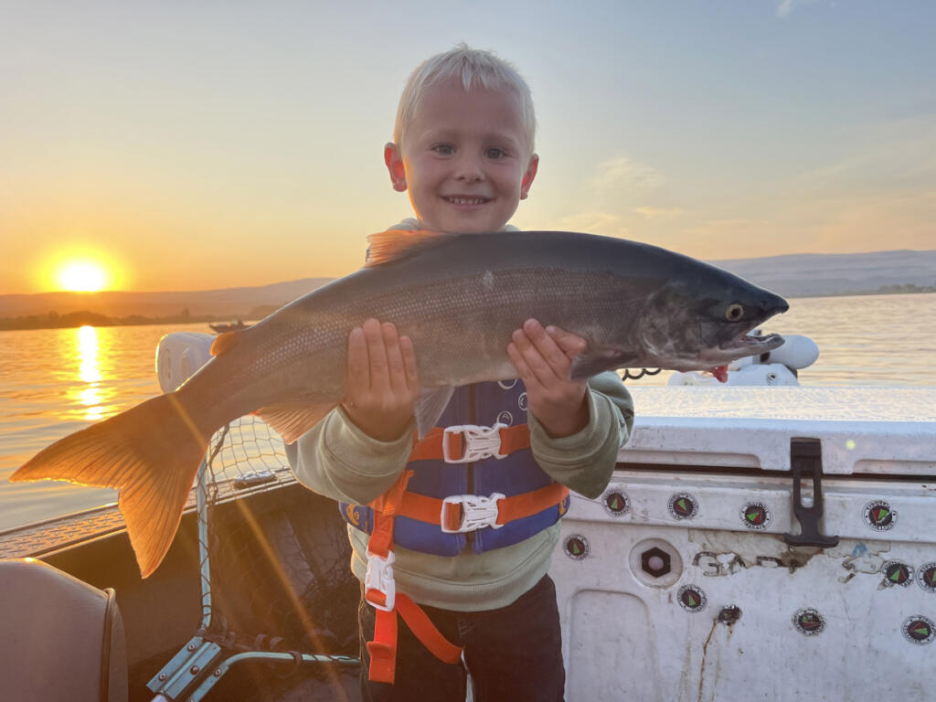 A youngster caught this nice sockeye in the Brewster Pool while fishing with Brad Wagner of Bobber Down Guide Service. The lower Columbia will open for sockeye starting June 23. (Photos by Brad Wagner)