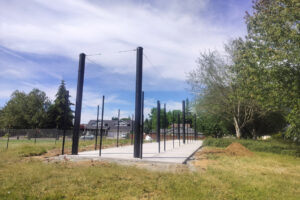 Clark County Parks and Nature is building a cricket practice pitch &mdash; a small, enclosed space &mdash; on the north end of Felida Community Park. (Scott Hewitt/The Columbian)