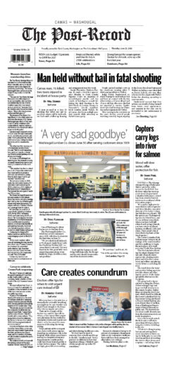 Thursday, June 25, 2026 Camas-Washougal Post-Record newspaper front page