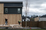 Homes at various stages of construction are seen in the Harmony Heights neighborhood in February. A new report from the National Association of Home Builders showed that buying a new house is out of reach for more than 8 out of 10 Vancouver households. (Amanda Cowan/The Columbian files)