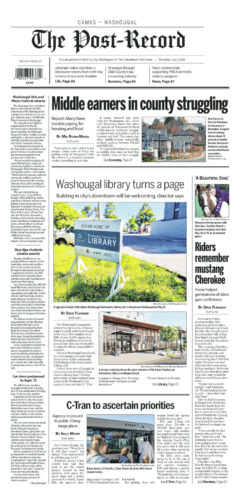 Thursday, July 2nd, 2026 Camas-Washougal Post-Record newspaper front page