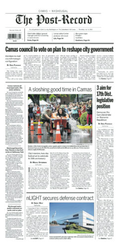 Thursday, July 16th, 2026 Camas-Washougal Post-Record newspaper front page