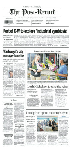 Thursday, July 30th, 2026 Camas-Washougal Post-Record newspaper front page