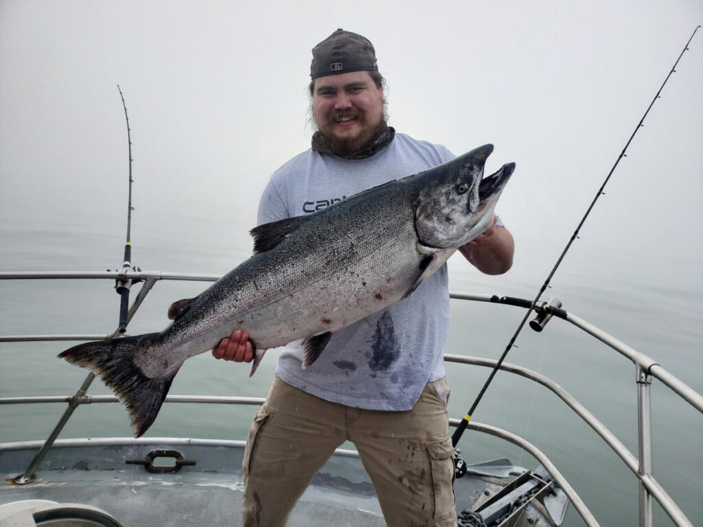 Bonneville Power Administration funding cuts threatens SAFE area production of salmon, including fall chinook. Intended for commercial fisheries, the program&rsquo;s salmon are often caught by recreational fishers in the ocean and Buoy 10. (Photo by Predator Charters)