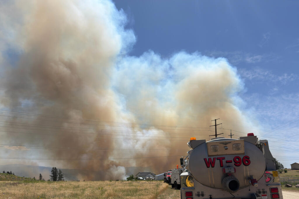 Smoke rises from the Upriver Fire that burned northeast of Spokane on June 16. (robert gray/Spokane Fire District 9)