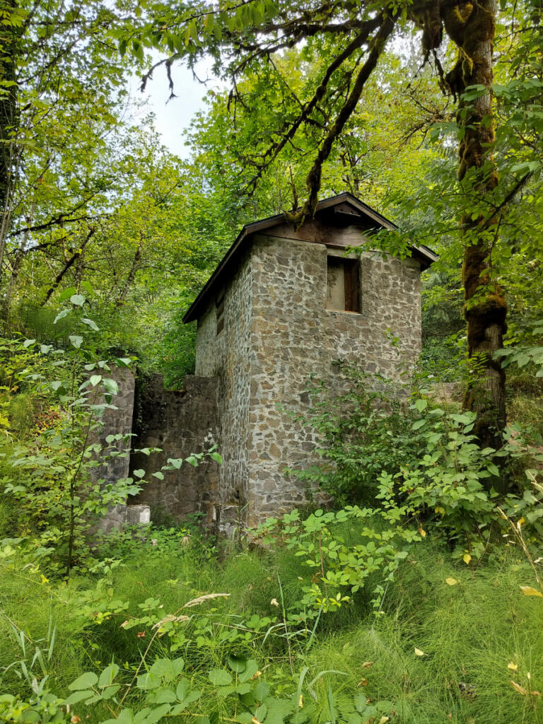Bragging rights to you if you make it all the way to this aged stone mill on the south edge of Whipple Creek Regional Park. (Scott Hewitt/The Columbian)
