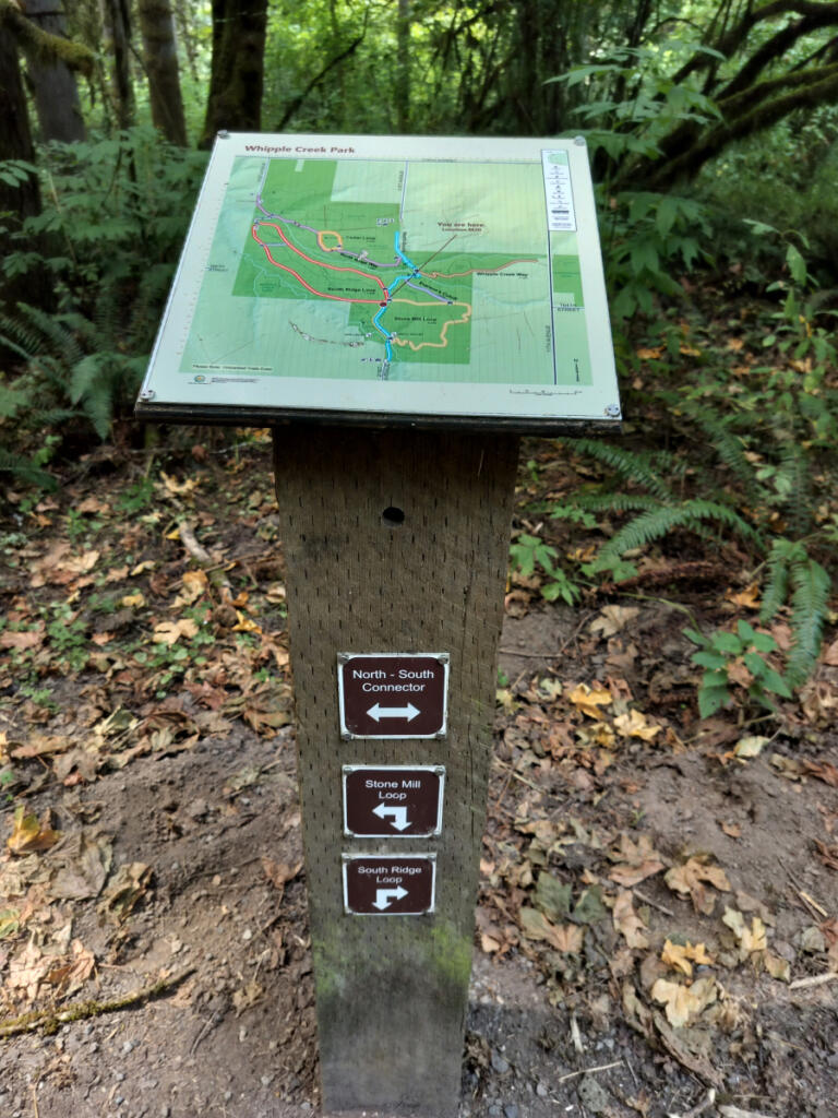 Whipple Creek Regional Park is a big, complicated landscape. Good thing there are plenty of trail maps along the way. (Scott Hewitt/The Columbian)