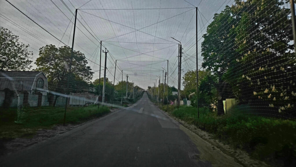 A road in Sloviansk, Ukraine, which is about 10 miles from the front lines. Most local roads are covered with anti-drone netting, but civilians are afraid to drive anyway, Vancouver volunteer Mikhail Pavenko said. (Photos contributed by Mikhail Pavenko)