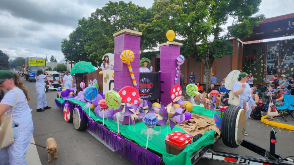 TSMC Willy Wonka Float: TSMC&rsquo;s float entry from 2025. (Contributed by Camas-Washougal Chamber of Commerce)