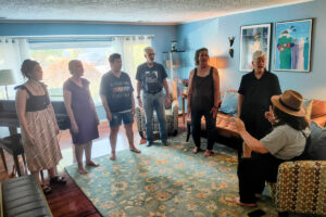 Members of the Grateful Not Dead Yet singing group rehearse &ldquo;The Star Spangled Banner&rdquo; in Vancouver. (Doug Flanagan/The Columbian)