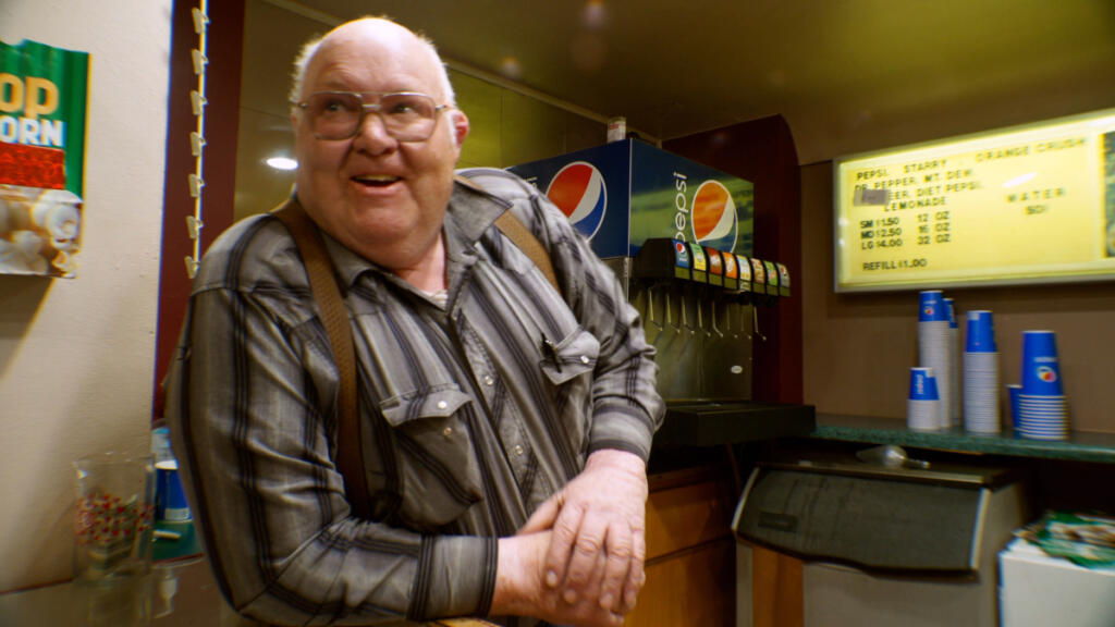 Owner Tiny Pedersen of the Desert Historic Theater in Burns, Ore.