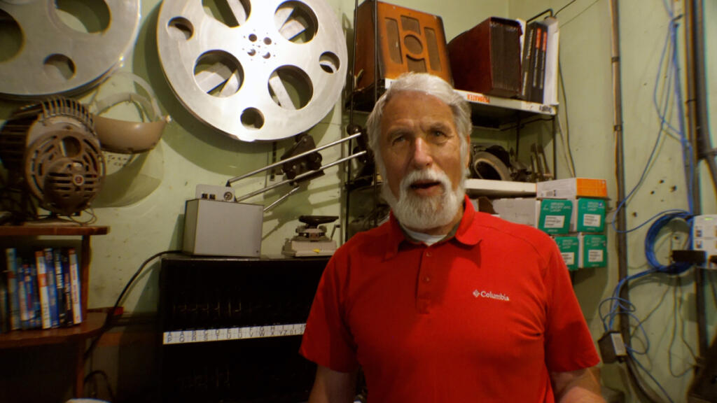 Owner Larry Hibbard of the Ruby Theater in Chelan.