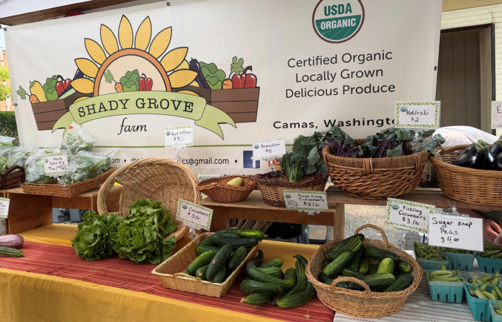 Shady Grove Farm had an elaborate bounty of produce on hand during a recent Camas Farmers Market.