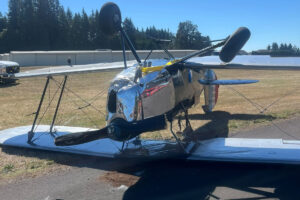 A pilot walked away unharmed from a plane crash Tuesday afternoon at Grove Field airport north of Camas. (Photo contributed by East County Fire and Rescue)