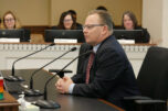 Superintendent of Public Instruction Chris Reykdal on Thursday discussed his request for nearly $2 billion in the next state budget. He is seen here testifying to a House committee in January. (bill lucia/Washington State Standard)