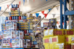 Stacks of fireworks sit June 23 at TNT Fireworks Warehouse in Hazel Dell. (Taylor Balkom/The Columbian files)