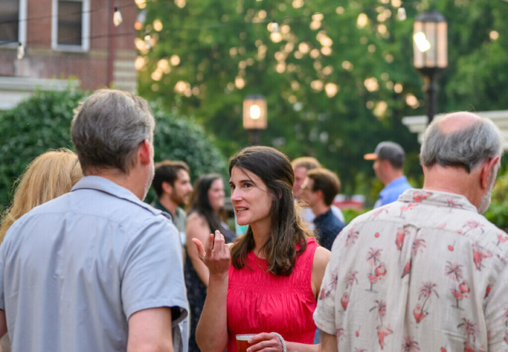 U.S. Rep. Marie Gluesenkamp Perez speaks during a primary election watch party at Hidden House in downtown Vancouver on Aug. 4.