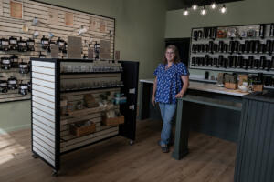 Sonya Tuter has opened up her first brick-and-mortar store, Savor & Steep, in Washougal, focused on the art of tea drinking. (Photos by Amanda Cowan/The Columbian)
