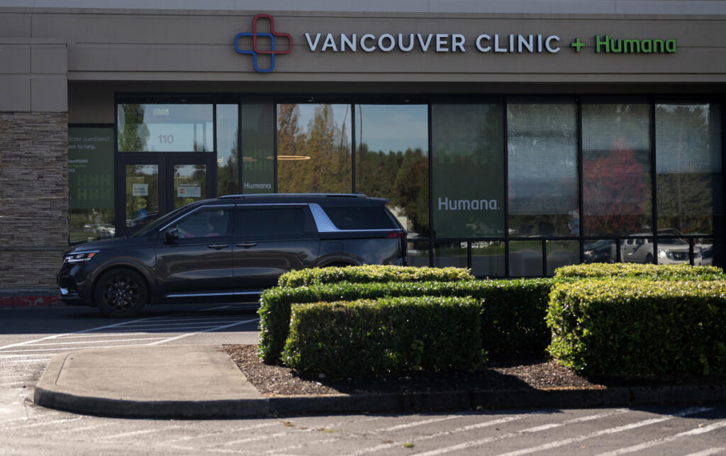 A motorist passes by Vancouver Clinic on Friday morning. Hormone therapy can be life-changing, making a sudden loss of access especially difficult, said Tori Norman, a nurse practitioner for Vancouver Clinic&rsquo;s obstetrics and women&rsquo;s health department (Amanda Cowan/The Columbian)