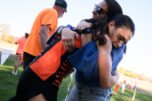 Battle Ground senior Sophia Rogers embraces her mom Kelly Rogers after Sophia won the girls race Wednesday, Oct. 1, 2026, during the 4A GSHL District Meet at UL Campus in Camas. (Taylor Balkom/The Columbian)